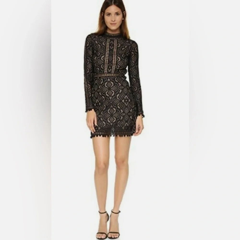 For Love of Lemons EUC black lace dress size XS - Picture 4 of 6